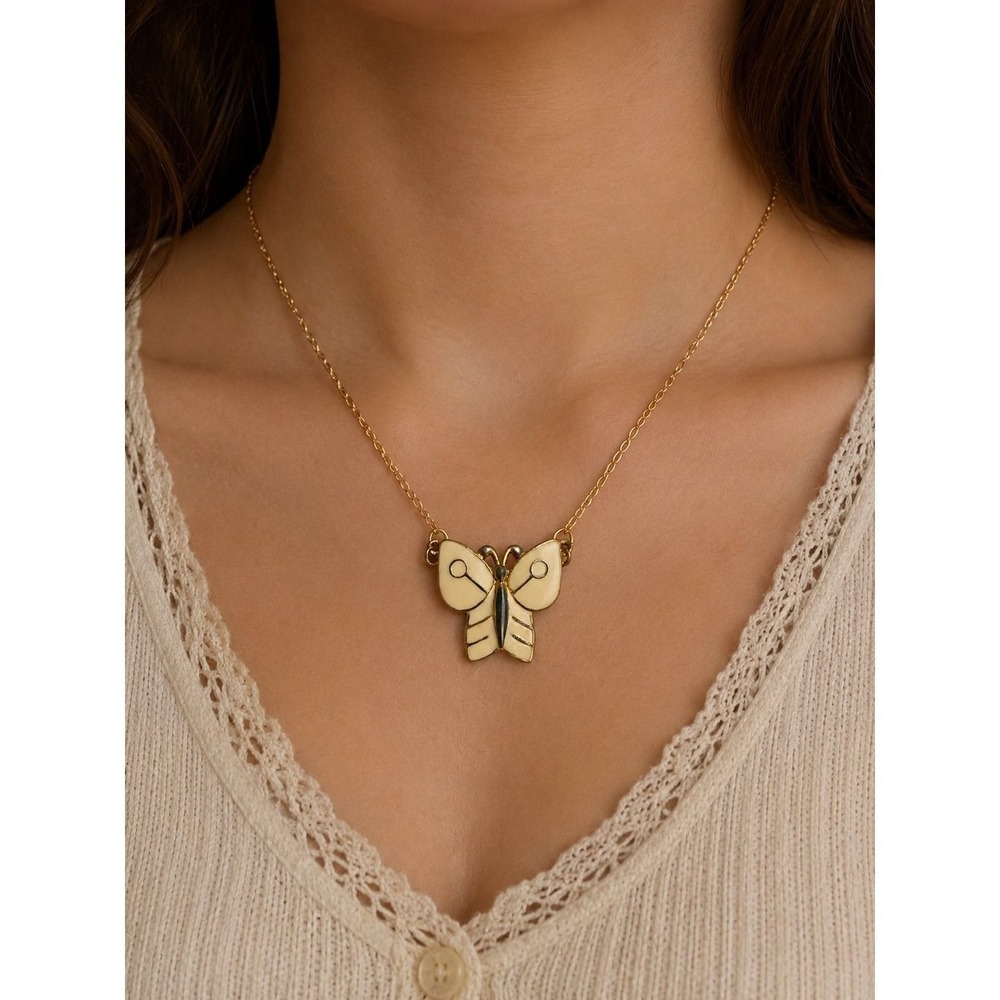 Vintage Enamel Butterfly Pendant – Made in Thailand pendant only- no chain